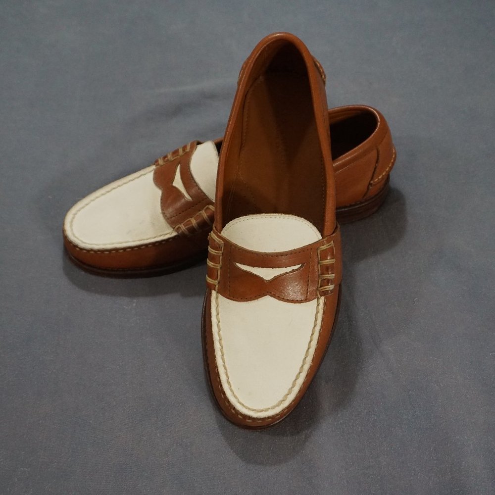 Ralph Lauren Tan/Ivory Edric II Calf Loafers
